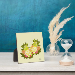 Tabletop  Easel With Canvas : Tropical Fruit  Plaque