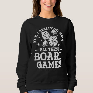 Tabletop Gaming Game Night Meeple Dice Board Gamer Sweatshirt