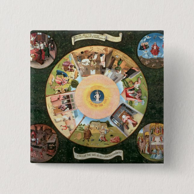 Tabletop of the Seven Deadly Sins 2 Inch Square Button (Front)