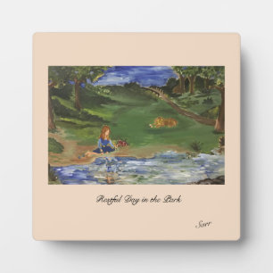 Tabletop Plaque Easel : Restful Day in the Park