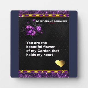 Tabletop Plaque, gift to my grand daughter on Plaque