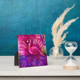Tabletop Plaque Whimsical Flamingo Art Print