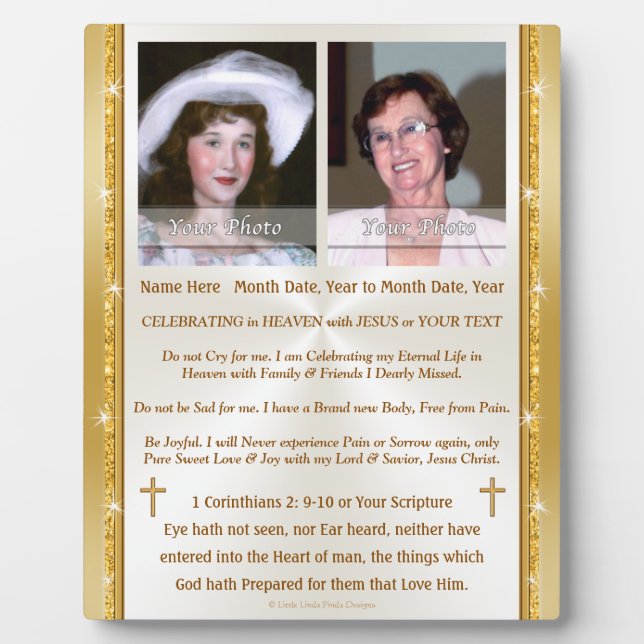 Tabletop Plaque with Easel (Front)