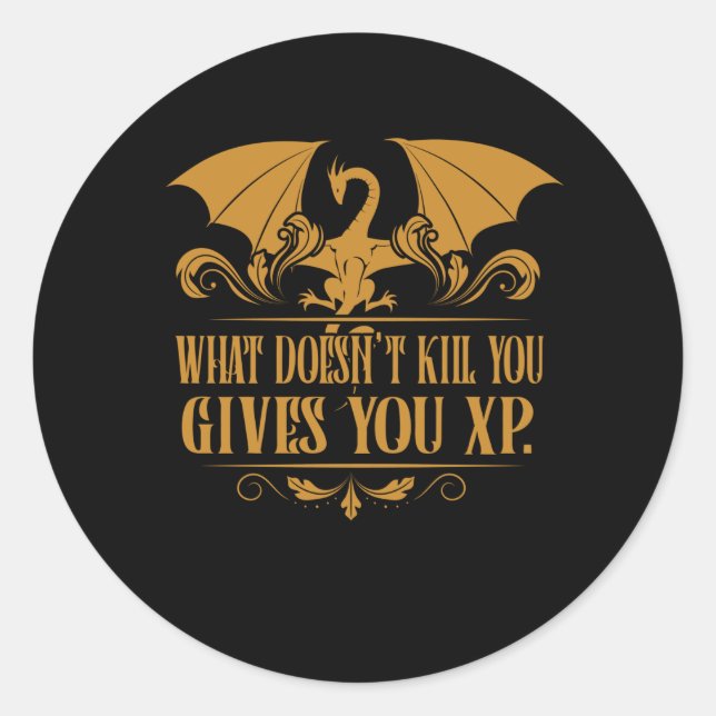 Tabletop RPG Addict XP Dragon Dungeons Classic Round Sticker (Front)
