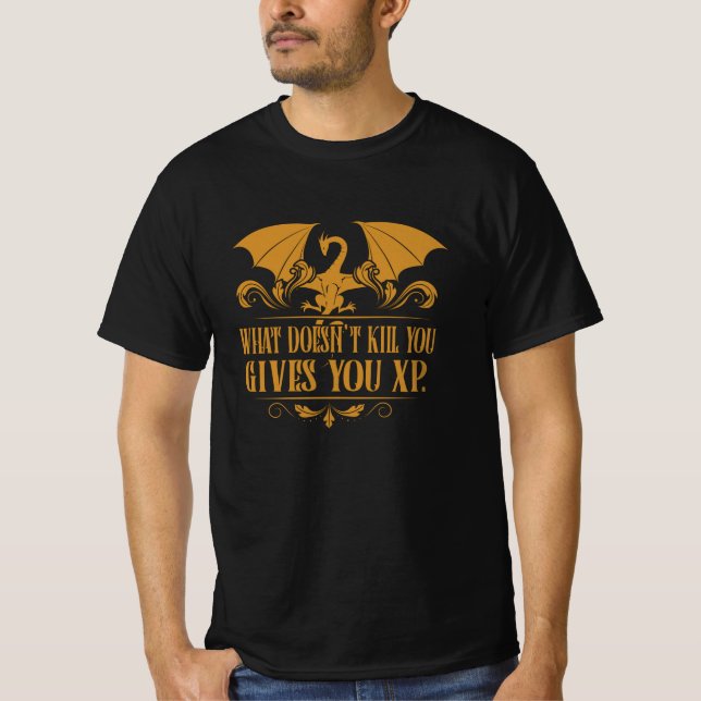 Tabletop RPG Addict XP Dragon Dungeons T-Shirt (Front)