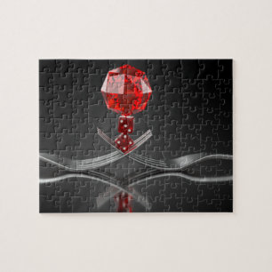 Tabletop RPG Fantasy Role Player Dice on Forks Jigsaw Puzzle