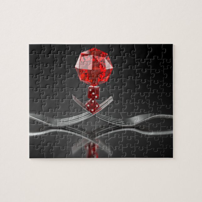 Tabletop RPG | Fantasy Role Player Dice on Forks Jigsaw Puzzle (Horizontal)
