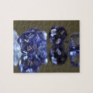 Tabletop RPG   Fantasy Role Player Dice on Mirror Jigsaw Puzzle