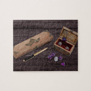 Tabletop RPG   Old School PnP Role Player Dice Box Jigsaw Puzzle