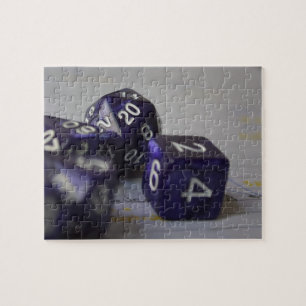 Tabletop RPG   PNP Fantasy Role Player Blue Dice Jigsaw Puzzle