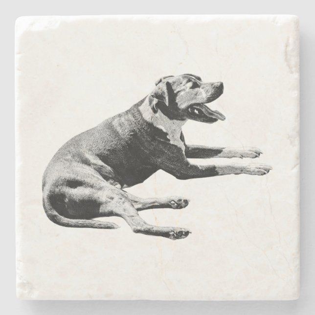  Tabletop Smile—Mini Lounge Portrait Stone Coaster (Front)
