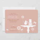 Tabletop Tea Floral Baby Shower Invitation<br><div class="desc">A cute blush baby shower design perfect for a tea house shower.</div>