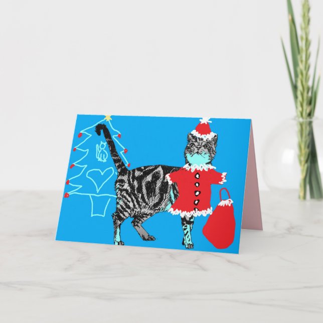 Tablette de Noël Père Noël Presse Gratté Carte Cha (Devant)
