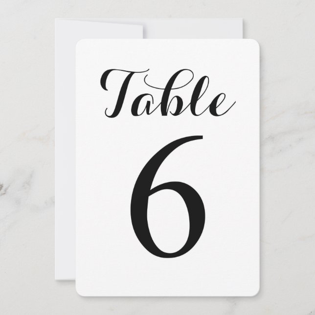 Tablette moderne 6 | Carte de numéros de table (Devant)