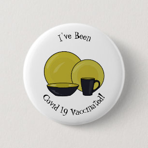 Tableware set cartoon illustration 2 inch round button