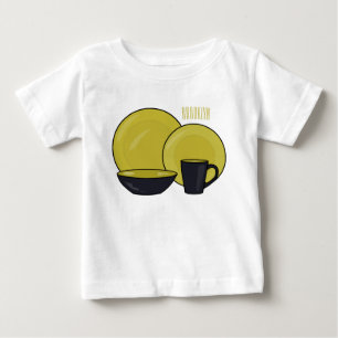 Tableware set cartoon illustration baby T-Shirt