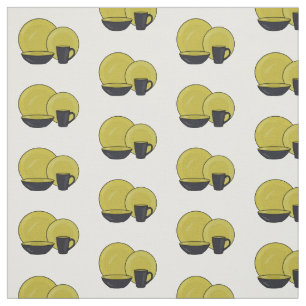 Tableware set cartoon illustration  fabric