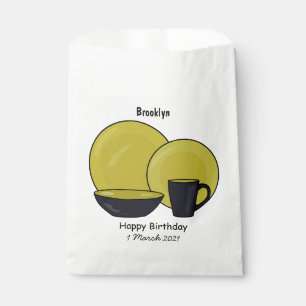 Tableware set cartoon illustration favour bag