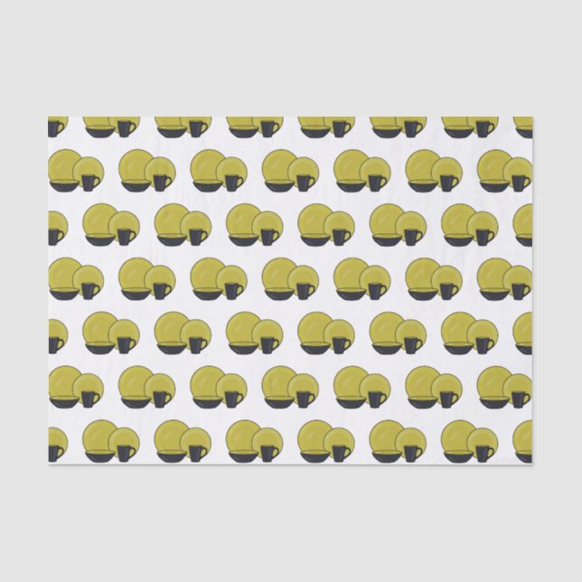 Tableware set cartoon illustration  tissue paper (Front)