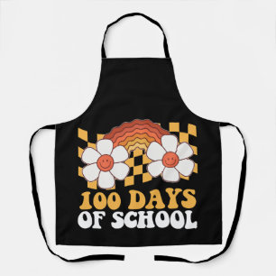 Tablier 100 Jours D'école Fleur Arc-en-ciel Groovy Rétro