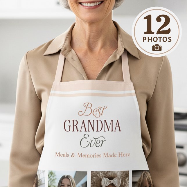 Tablier 12 Photo Collage Meilleure grand-mère jamais (Créateur téléchargé)