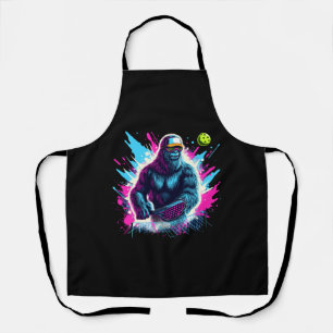 Tablier 1980 Bigfoot Sasquatch Jouer au Pickleball 2