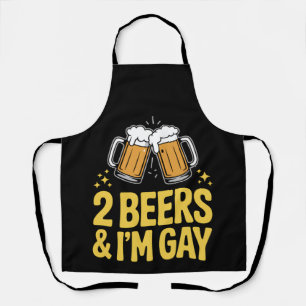 Tablier 2 bières et je suis Gay Funny LGBTQ Pride Ally Arc