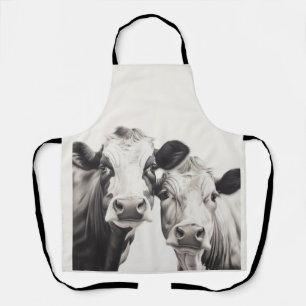 Tablier 2 Vaches De Boeuf Vous Regardant Barbeque Apron