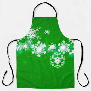 Tablier 2d illustration. Des flocons de neige sur arrière 