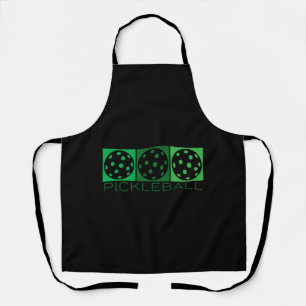 Tablier 3 Pickleballs verts transparents