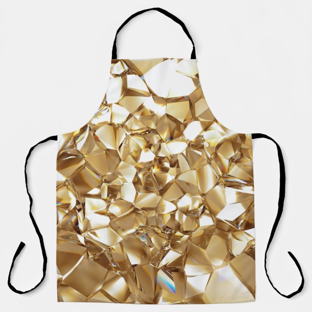 Tablier 3D abstraite texture or cristal. (Recto)