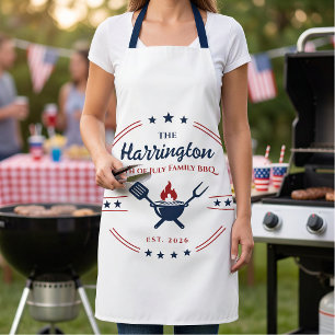 Tablier 4 juillet Fête de l'Indépendance Famille BBQ