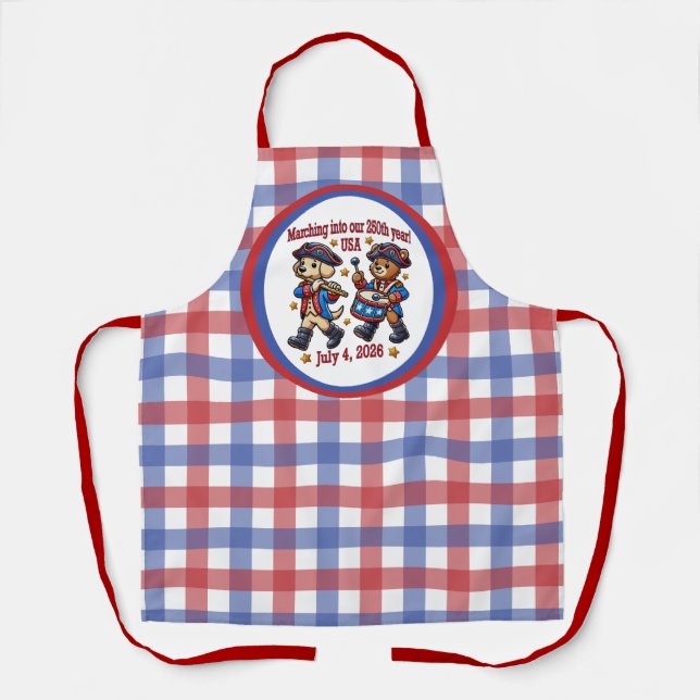 Tablier 4 juillet USA 250e anniversaire Semiquincentenaire (Recto)