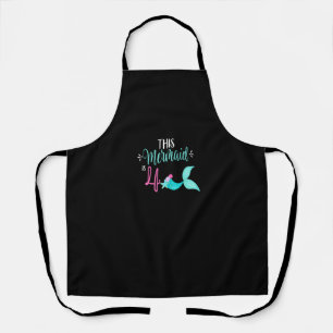 Tablier 4Anniversaire Chemise Mermaid Fille Party mignonne