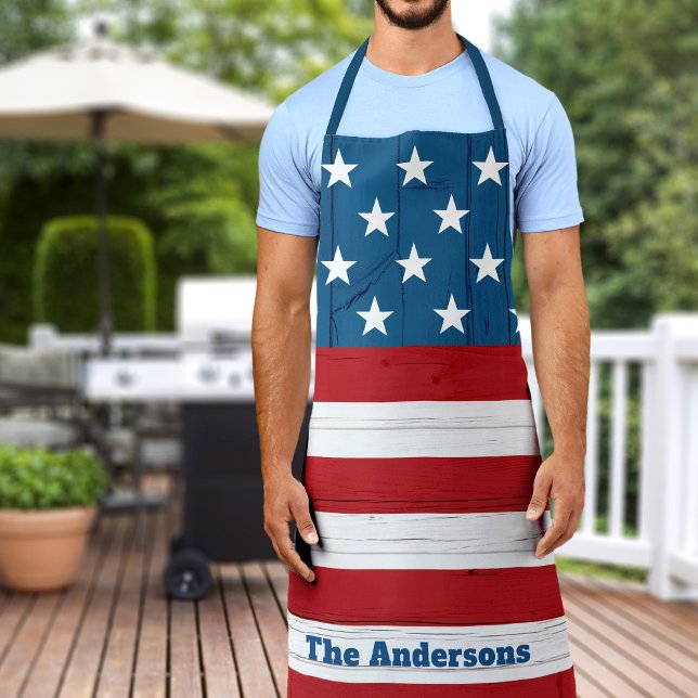 Tablier 4juillet Drapeau Patriotique USA Rustique Bois amé (Créateur téléchargé)