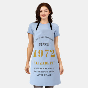 Tablier 50e anniversaire 1972 Elégant Gold Blue Grey