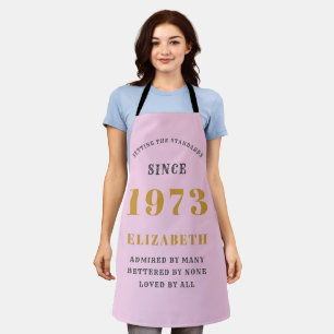 Tablier 50e anniversaire 1973 Dame rose Grey