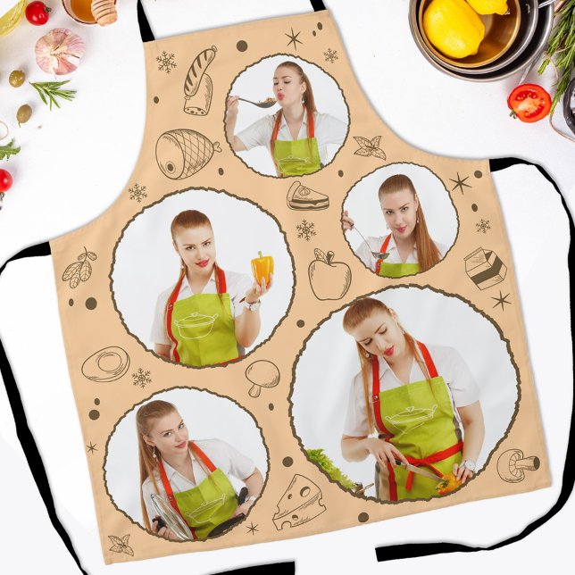 Tablier 5 photo Collage Grille pour cuisine Chef Peach (Créateur téléchargé)
