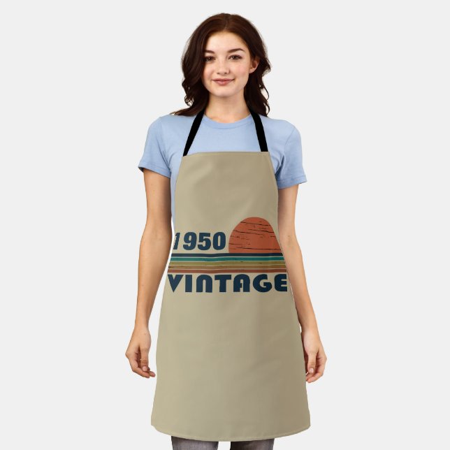 Tablier 75e anniversaire vintage personnalisé (Porté)