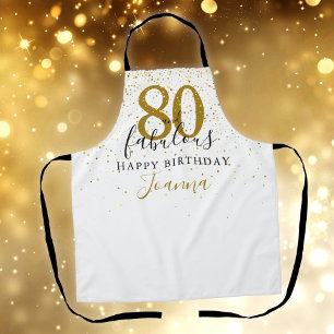 Tablier 80 ans et Fabulux Anniversaire Élégant Or et Noir