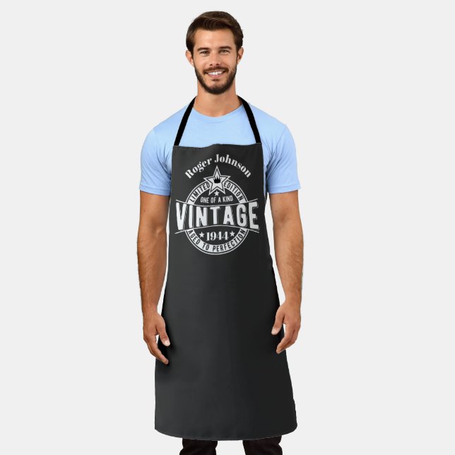 Tablier 80e anniversaire Cadeau Vintage Âgé à la perfectio (Porté)