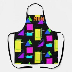 TABLIER 80S NEON FLUORO COULEUR GEOMÉTRIQUE FORME MOTIF TE
