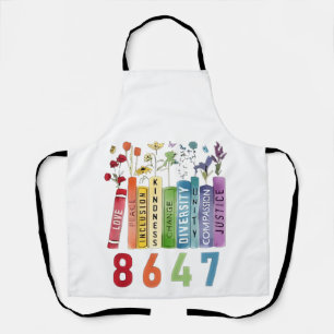 Tablier 8647 Subtle Anti Trump Anti MAGA 86 47 Floral LGBT
