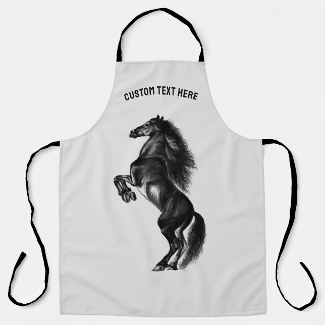 Tablier à cheval debout avec nom de texte personna (Recto)