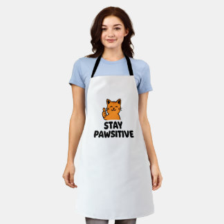 Tablier à impression intégrale avec un chat mignon
