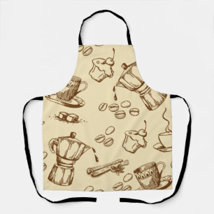 Tablier à motif sans couture pour amateur de café