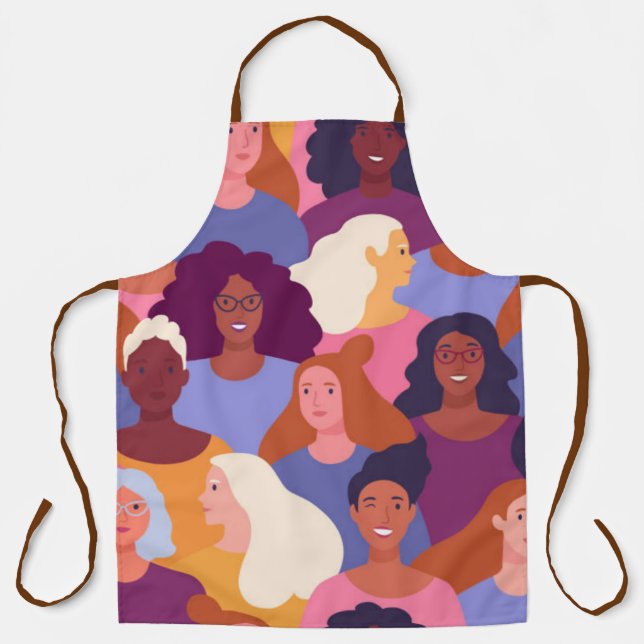 Tablier à motif transparent de filles diversifiées (Recto)