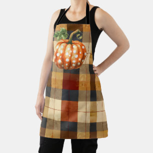 Tablier à plaid du citrouille Polka