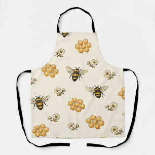 Tablier Abeilles à Miel et Motif Sans Couture de Rayon de