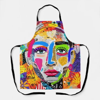 Tablier Abstract Colorful Pop Art Portrait